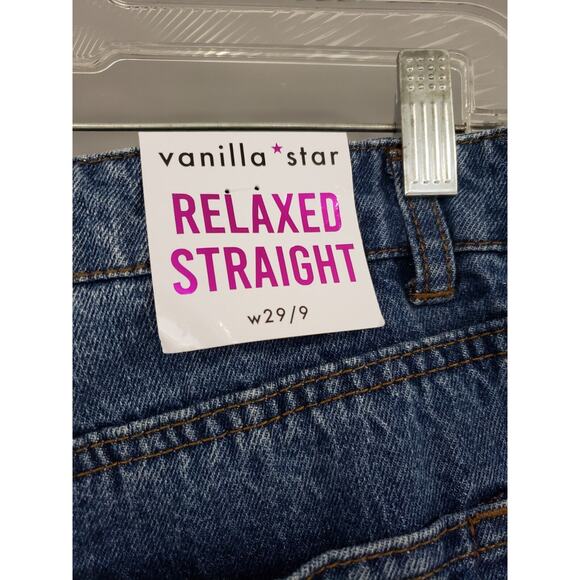 NEW Vanilla Star Distressed Loose Straight Relaxed CROPPED Jeans 90s Style 29/9‎ - Picture 6 of 6